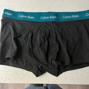 Mens Calvin Klein Trunk in black with teal waistband